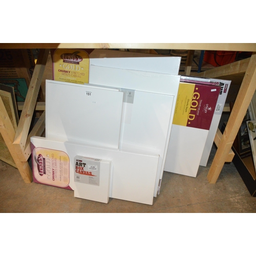 151 - bay of new blank canvases