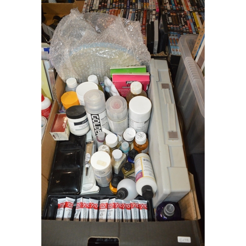 156 - box of paints & sprays