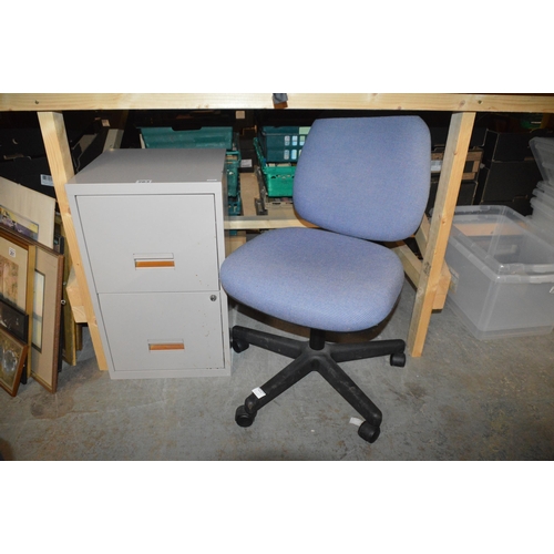 263 - computer chair & filing cabinet