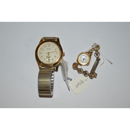 444 - alfex gents watch & rone ladies watch