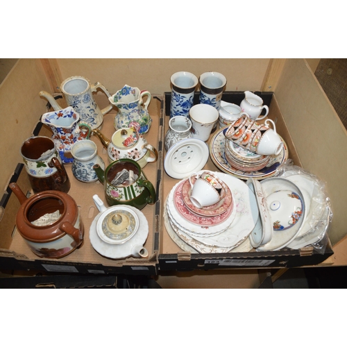 183 - 2 boxes of teapots etc.