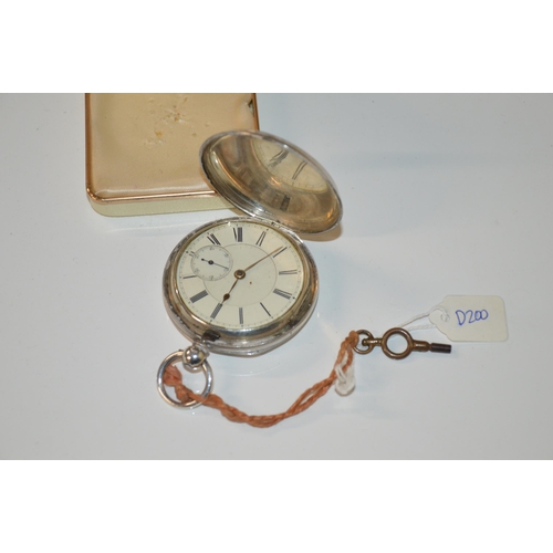 244 - silver full-hunter pocket watch, Chester hm