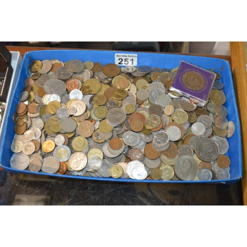 251 - tray of assorted coins