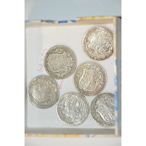 265 - 6 x silver half-crown coins