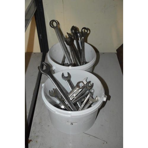 5 - 2 tubs of spanners