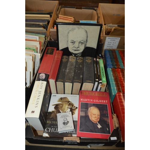 88 - box of winston churchill books etc.