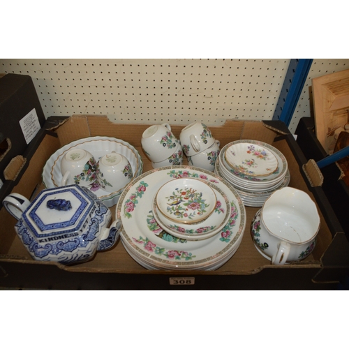 308 - box of assorted china
