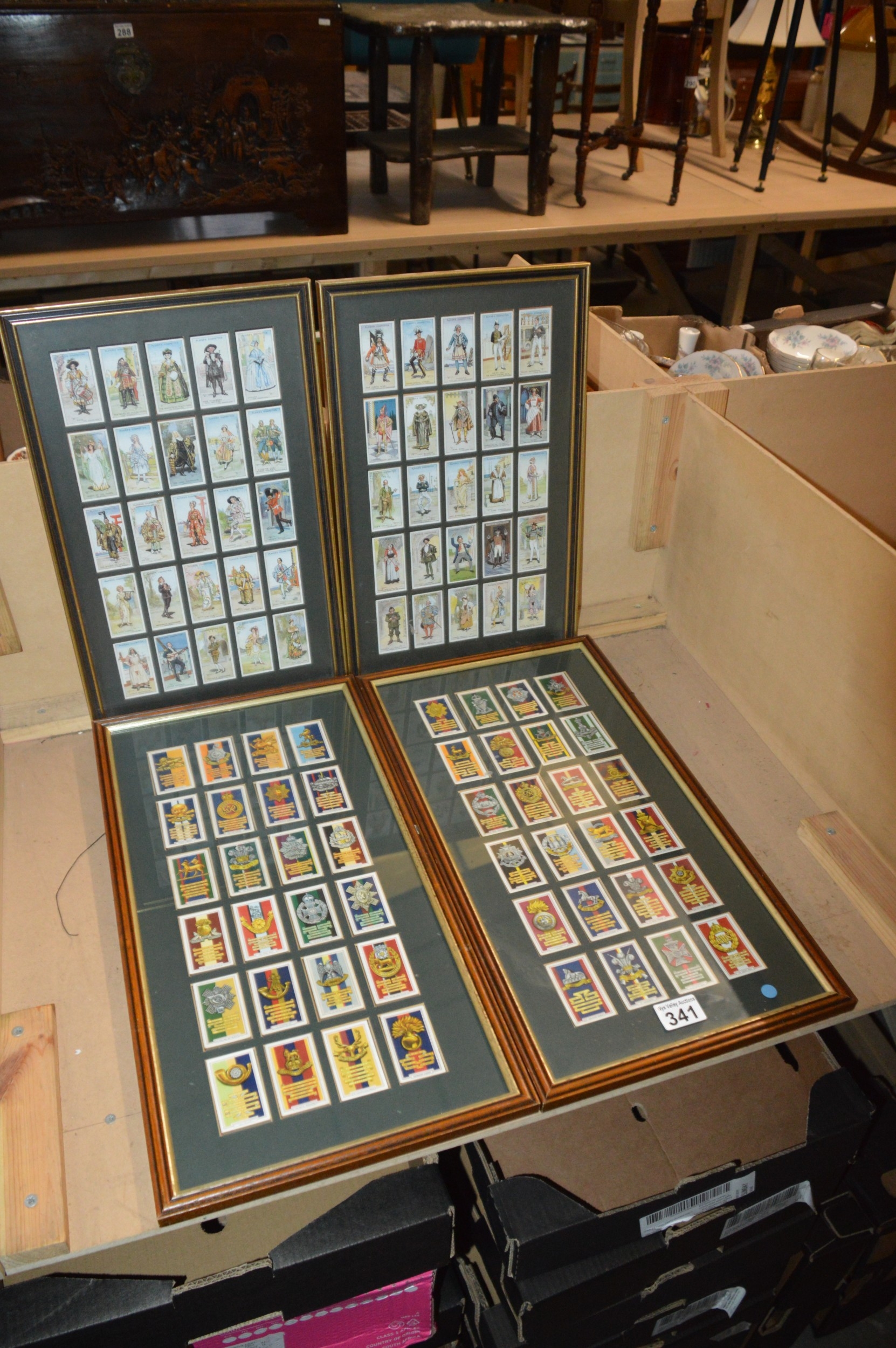 qty of framed cigarette cards