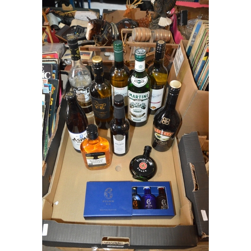box of assorted alcohol