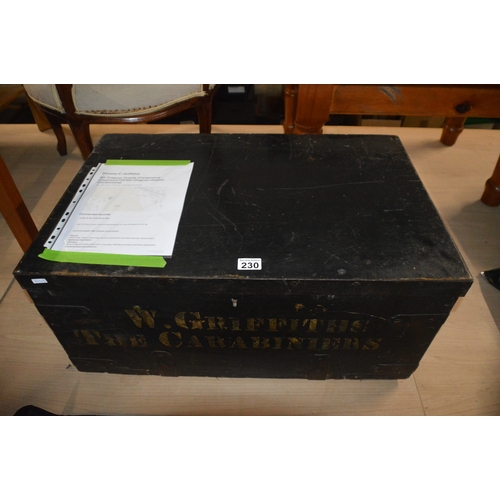 vintage trunk w/document