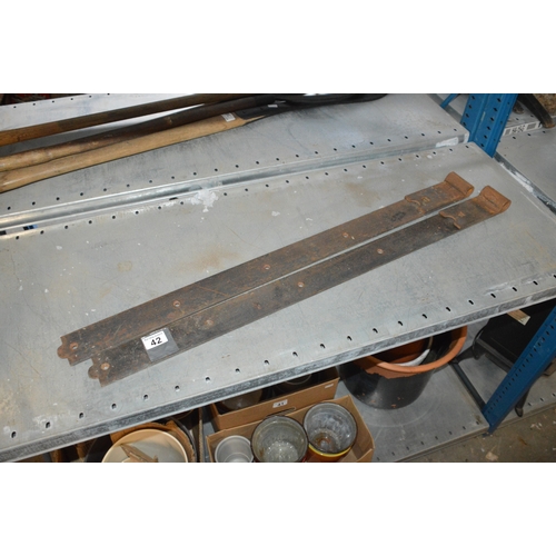 42 - pair of metal hinges