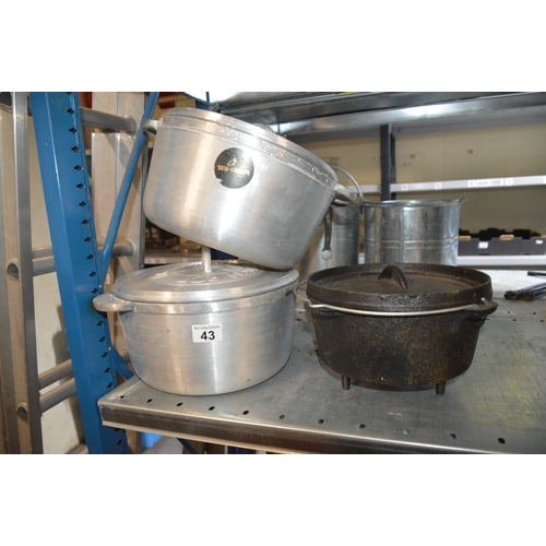 43 - 3 outdoor cooking pots