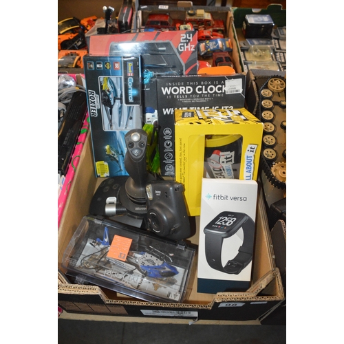 box of various electrical goods