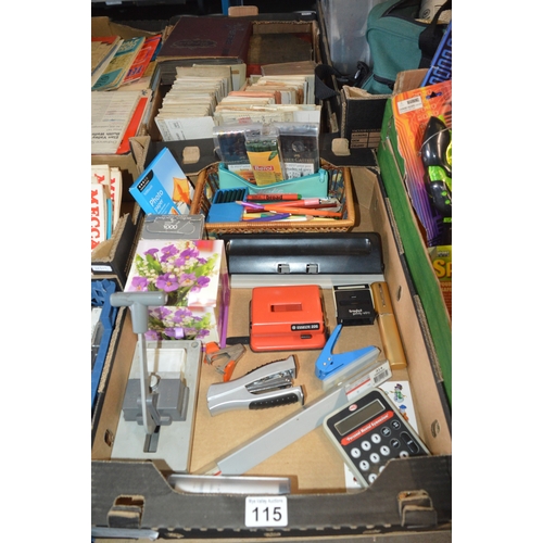 115 - box of stationery items
