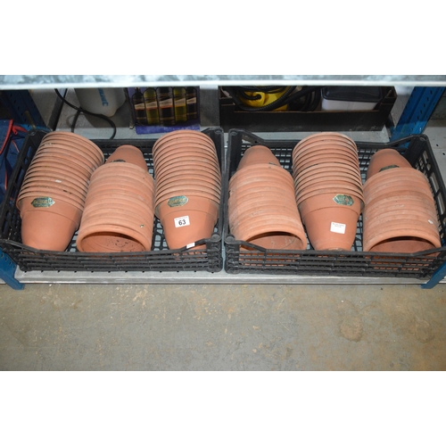63 - 2 crates of flower pots