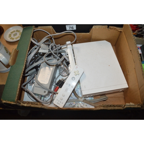 75 - nintendo wii console w/controllers etc.