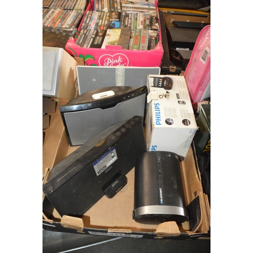 box of sound docks, sony etc.