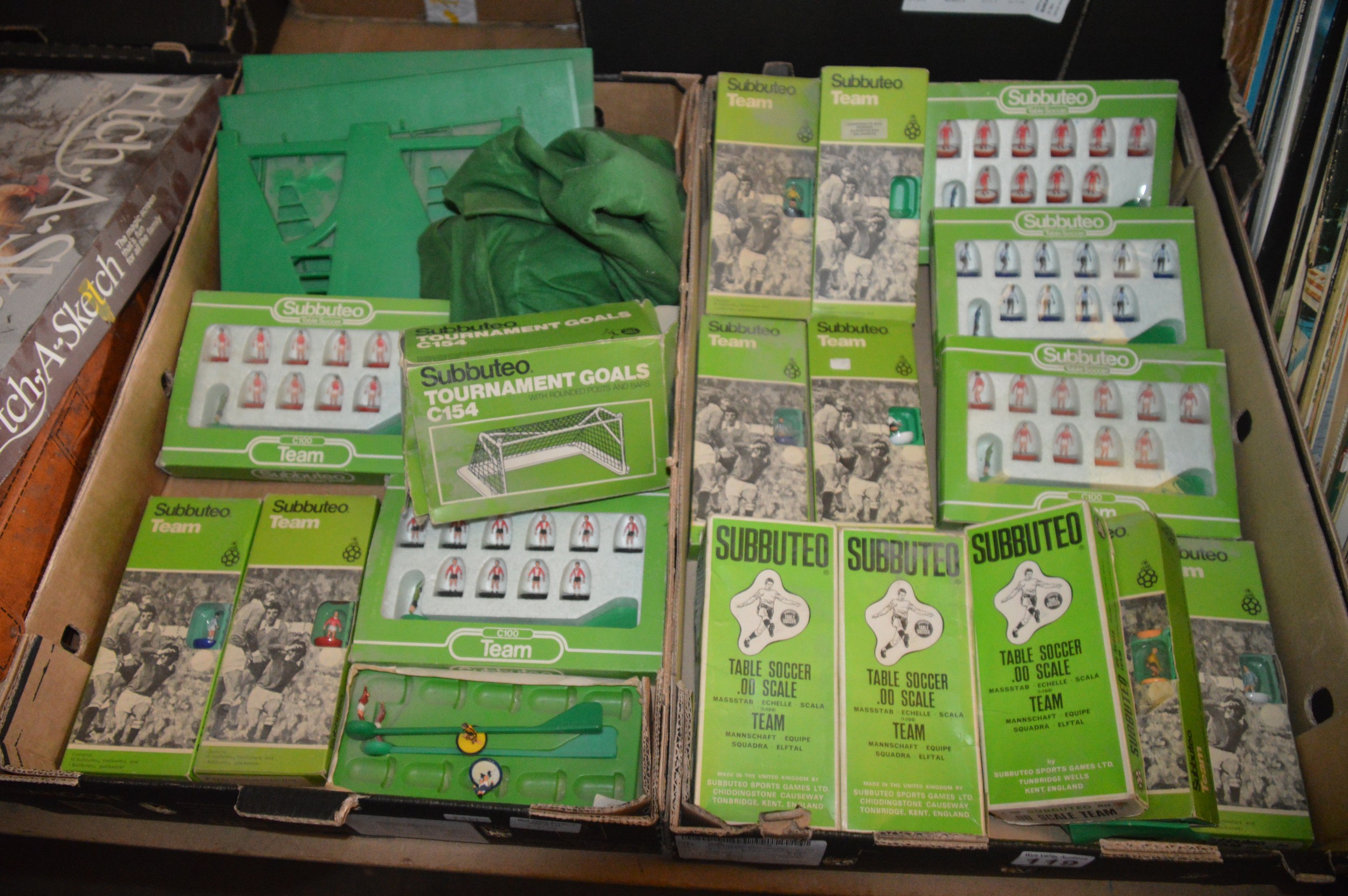 2 boxes of subbuteo items
