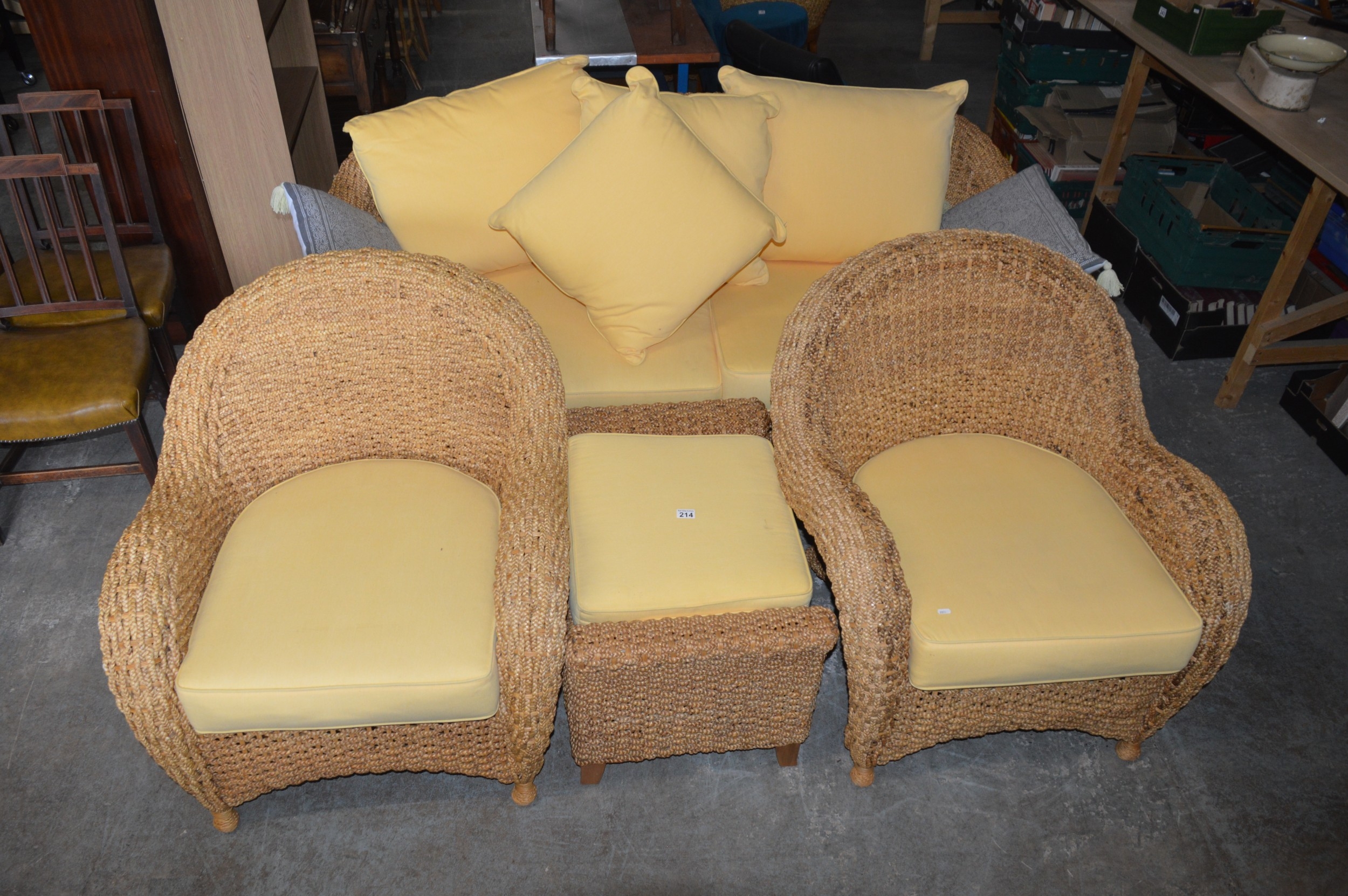 3 piece woven rattan set