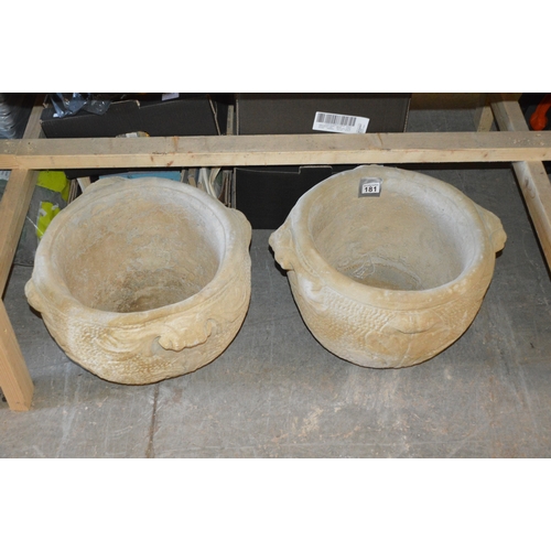 181 - 2 concrete planters