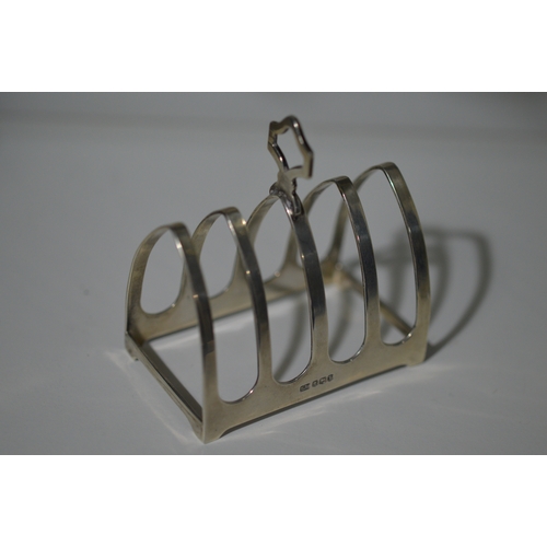 19 - small sterling silver toastrack, Sheff HM, 56g