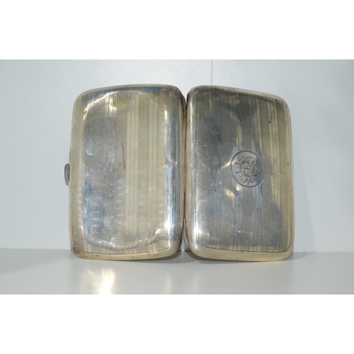 21 - Sterling silver cigarette case, 165g