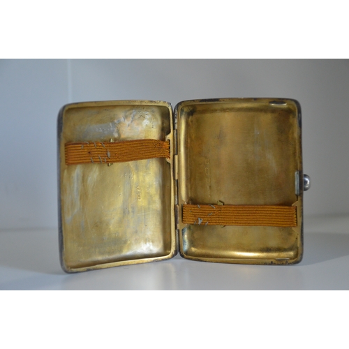 6 - Sterling silver cigarette case, hm B'ham, 65g