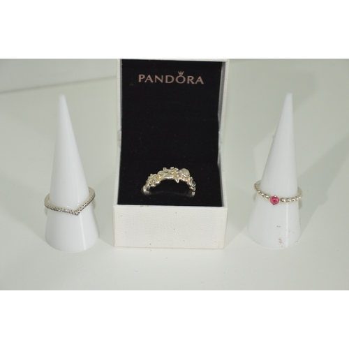 17 - 3 Pandora rings, sizes Left to Right: R, S, P