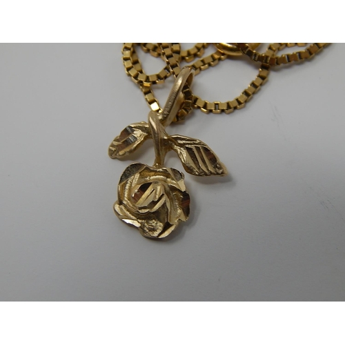 4 - 9ct Gold Hallmarked pendant on 9ct Gold Hallmarked Chain. Length of Chain 38cm, weight 2.84g