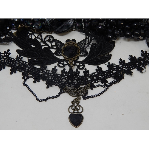 15 - Large Quantity of Jet? Necklaces, Bracelets including 19th century examples.