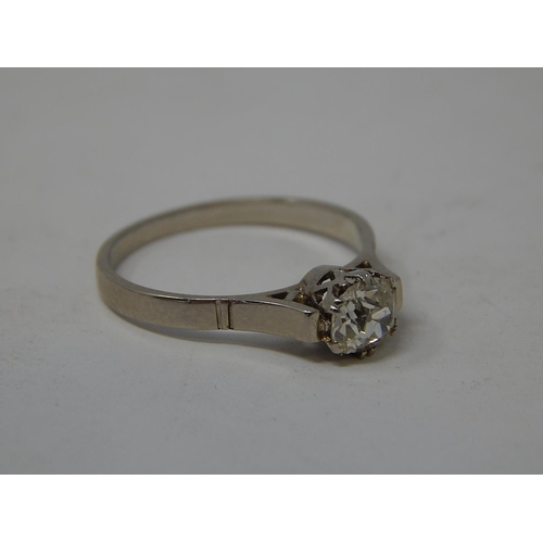 54 - White Gold set Diamond Ring. The diamond estimated 0.50cts.