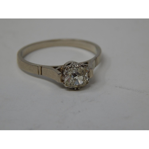 54 - White Gold set Diamond Ring. The diamond estimated 0.50cts.