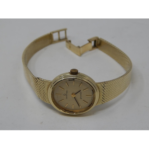 77 - Ladies Certina 14ct Gold Bracelet Watch. 33.7g gross.