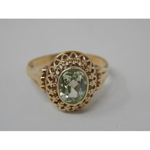 80 - A Gold Ring, set Citrine. 2.5g. Ring size M 1/2