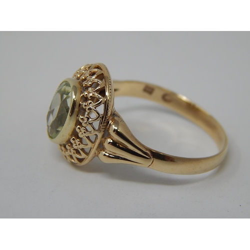 80 - A Gold Ring, set Citrine. 2.5g. Ring size M 1/2