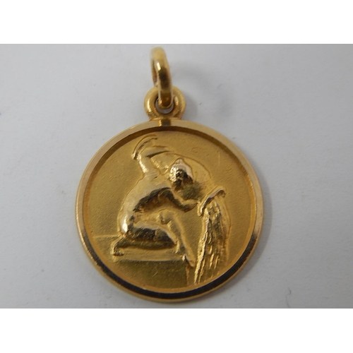 83 - 18ct gold pendant together with an Egyptian gold figure pendant. 2.7g gross