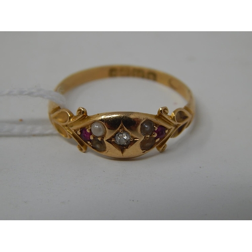 94 - 18ct Gold Hallmarked Gem set Ring. weight 2.94g. Ring size T