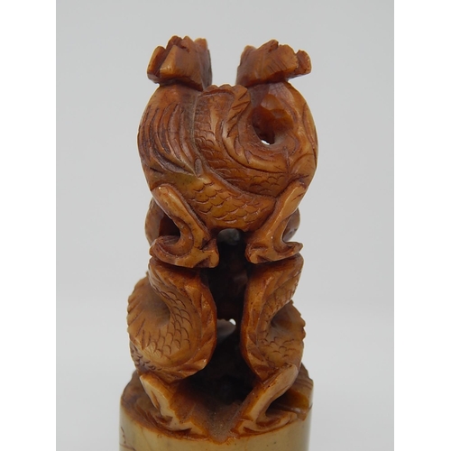 846 - Chinese Soapstone Seal. Height 11cm.