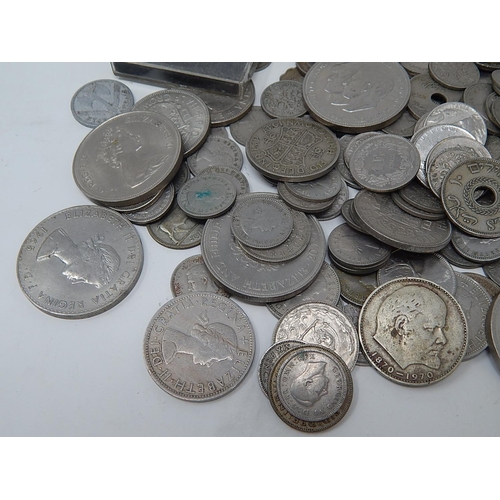 312 - Large quantity of Crowns, half crowns, shillings, sixpences & foreign white metal coins