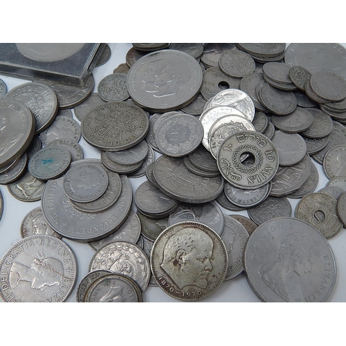 312 - Large quantity of Crowns, half crowns, shillings, sixpences & foreign white metal coins