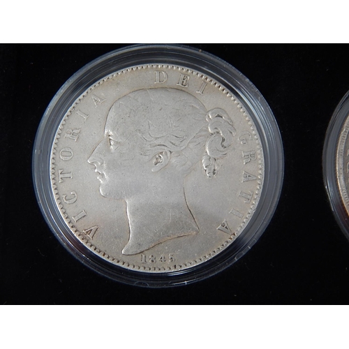 323 - The Queen Victoria Silver Crown Collection: 1845, 1889, 1893. All in presentation case with certific... 