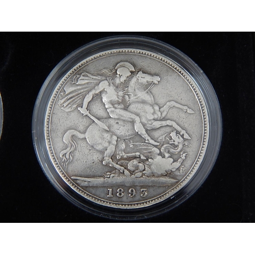 323 - The Queen Victoria Silver Crown Collection: 1845, 1889, 1893. All in presentation case with certific... 