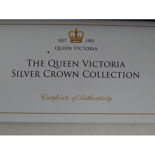 323 - The Queen Victoria Silver Crown Collection: 1845, 1889, 1893. All in presentation case with certific... 