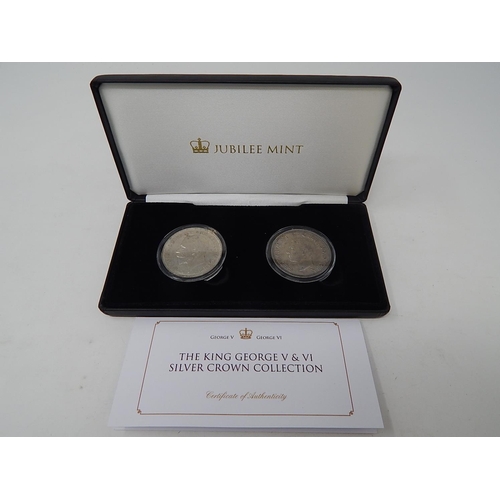 324 - The King George V & VI Silver Crown Collection, 1935, 1937 in presentation case with certificate