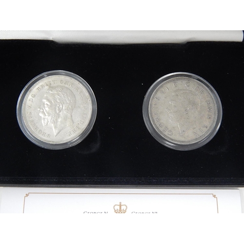 324 - The King George V & VI Silver Crown Collection, 1935, 1937 in presentation case with certificate