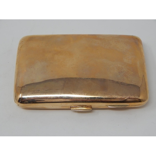 105 - 9ct Gold Cigarette Case, Hallmarked Birmingham 1911 by Henry Matthews. Measures 8.2cm x 6cm. Weight ... 