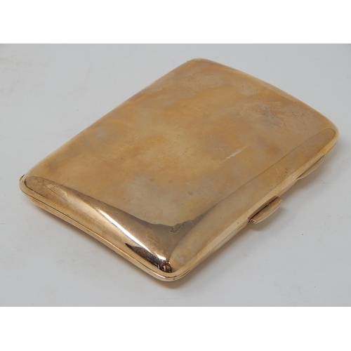 105 - 9ct Gold Cigarette Case, Hallmarked Birmingham 1911 by Henry Matthews. Measures 8.2cm x 6cm. Weight ... 