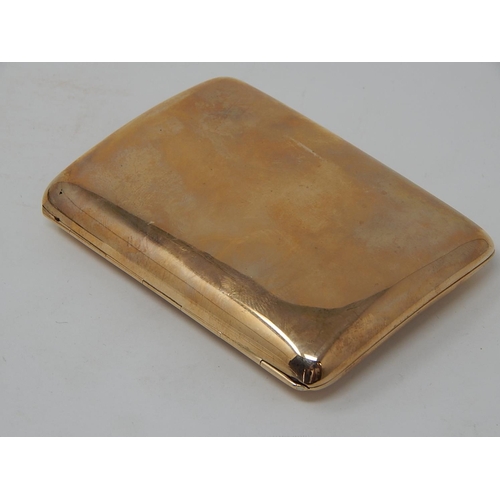 105 - 9ct Gold Cigarette Case, Hallmarked Birmingham 1911 by Henry Matthews. Measures 8.2cm x 6cm. Weight ... 