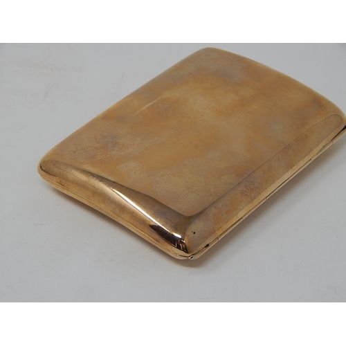 105 - 9ct Gold Cigarette Case, Hallmarked Birmingham 1911 by Henry Matthews. Measures 8.2cm x 6cm. Weight ... 