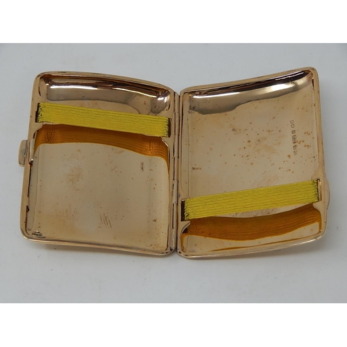 105 - 9ct Gold Cigarette Case, Hallmarked Birmingham 1911 by Henry Matthews. Measures 8.2cm x 6cm. Weight ... 